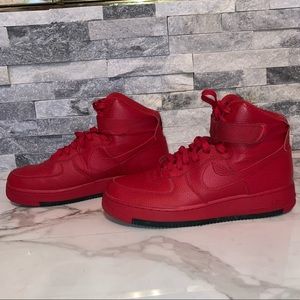 Red Hightop Nike Air Force 1’s